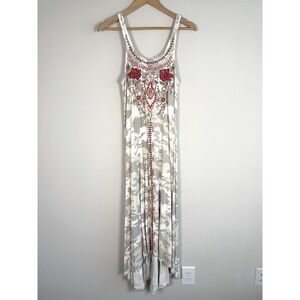 Caite Embroidered Camo Print Tank Dress Womens Small Boho Western Country Casual